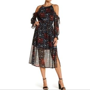 1. STATE The Curator Floral Midi Dress Black Size Extra Small NWT